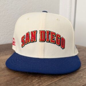 New Era San Diego Cream and Blue Snapback Hat